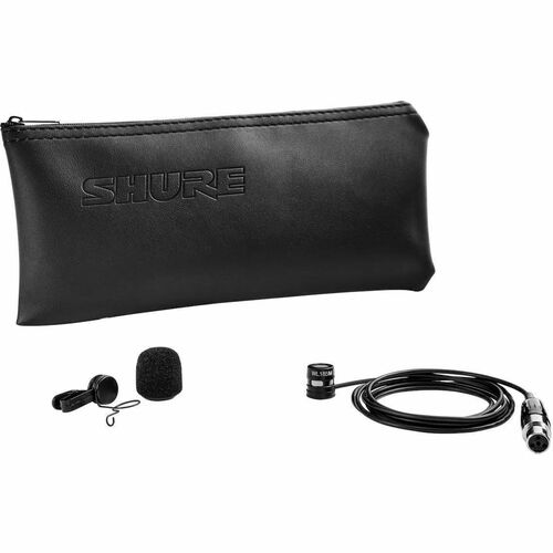 Shure WL185M Wired Microphone for Wireless Transmitter, Transportation - Black - Cardioid - Lavalier