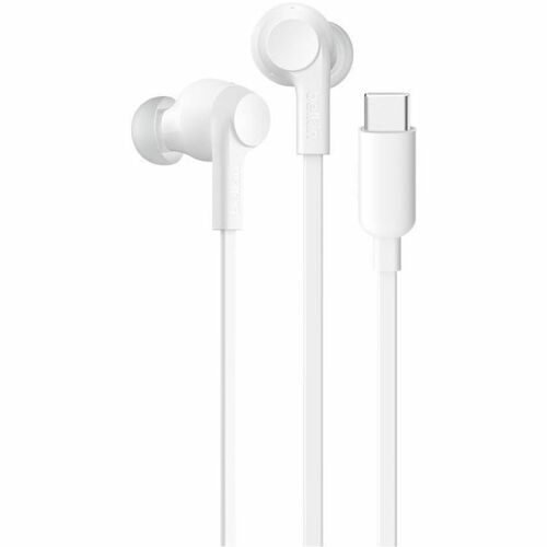 Belkin SOUNDFORM Wired Earbud Stereo Earset - White - Binaural - In-ear - USB Type C