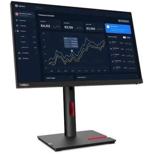 Lenovo ThinkVision T22i-30 22" Class Full HD LED Monitor - 16:9 - Raven Black - 21.5" Viewable - In-plane Switching (IPS) 