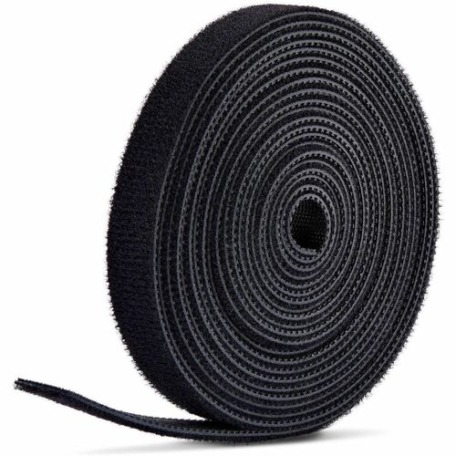 StarTech.com 75ft (22.8m) Hook and Loop Roll, 0.5in Wide, Black, Cut-to-Size Reusable Cable Ties, Fastener Tape, Adjustabl