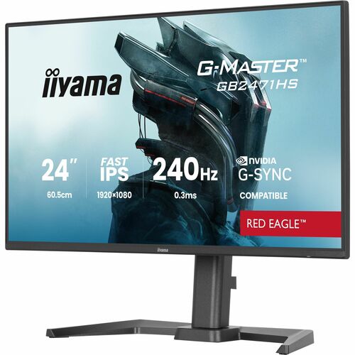 Moniteur de jeu LCD iiyama G-MASTER Red Eagle GB2471HS-B1 24" Class Full HD - 16:9 - Noir mat - 60,5 cm (23,8") Viewable -