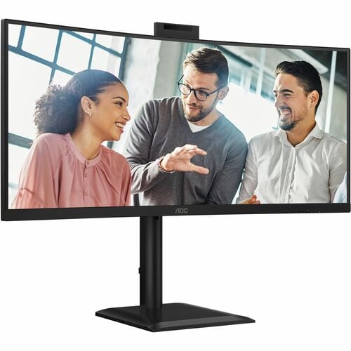 AOC CU34E4CW 34 Zoll Class Webcam UW-QHD Gekrümmter Bildschirm LED-Monitor - 21:9 Format - Schwarz - 86,4 cm (34 Zoll) Vie