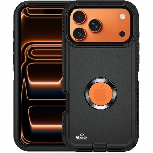 Strike Rugged Case for Apple iPhone 17 Pro Max (Black) - For Apple iPhone 17 Pro Max Smartphone - Rubberised Textured Desi