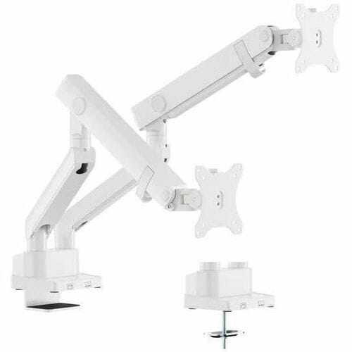 Amer Mounts Hydra HYDRA2B-W Mounting Arm for Flat Panel Display, Curved Screen Display, Monitor - White - Height Adjustabl