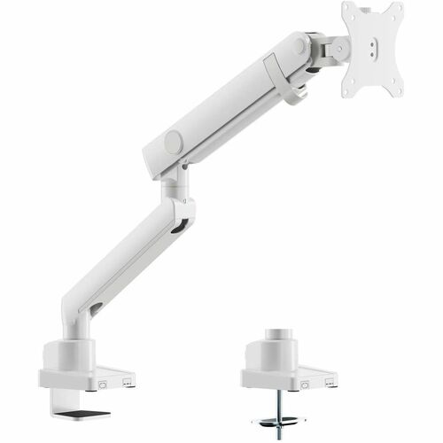 Amer Mounts HYDRA1B-W (V2) Mounting Arm for Monitor, Flat Panel Display, Curved Screen Display - White - Height Adjustable