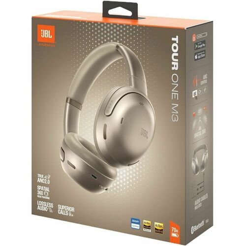 JBL Tour One M3 Wired/Wireless On-ear, Over-the-head, Over-the-ear Stereo Headset - Mocha - Binaural - Circumaural - Bluet