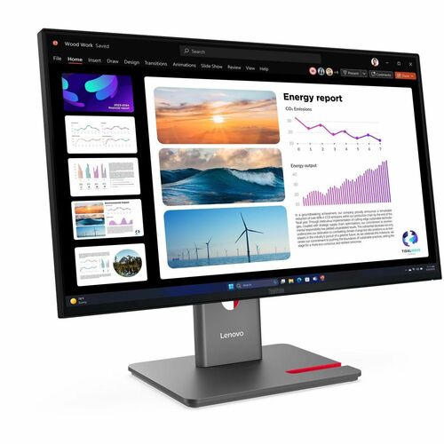 Lenovo ThinkVision P24Q-40 24" Class WQHD LED Monitor - 16:9 - Raven Black - 23.8" Viewable - In-plane Switching (IPS) Tec
