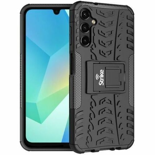 Strike Rugged Case for Samsung Galaxy A16 (Black) - For Samsung Galaxy A16 Smartphone - rubberized design texture - Black 