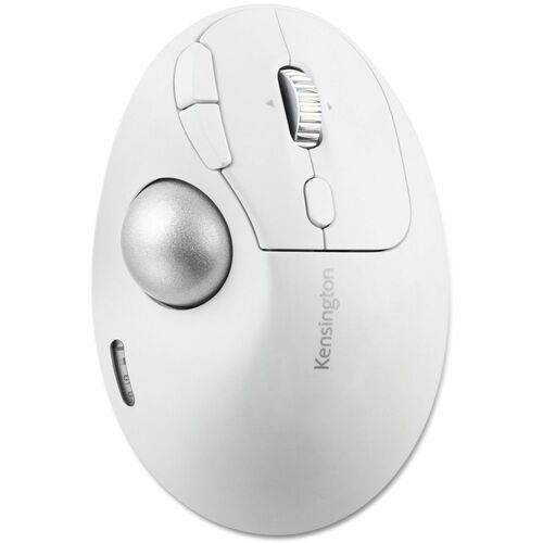 Kensington Pro Fit™ Ergo TB550 Trackball - Optical - Wireless - Bluetooth/Radio Frequency - 2.40 GHz - Rechargeable - Whit