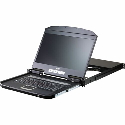 ATEN CL3116 LCD Rack Console - Metal, Plastic - 16 Computer(s) - 47 cm (18.5") LCD - 1920 x 1200 - 1 x USB - 16 x VGA - Ke