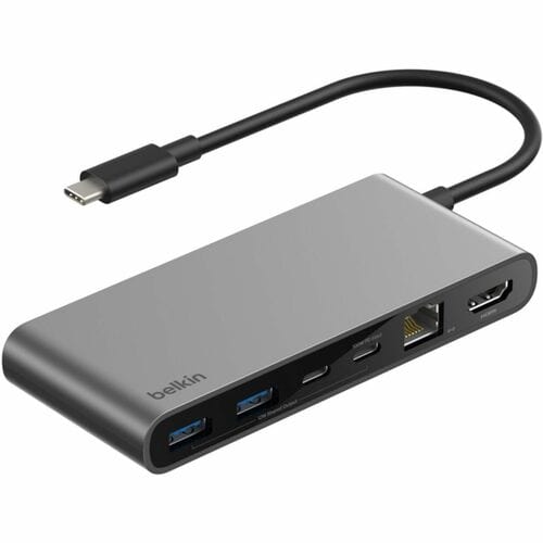 Belkin Connect 8-Port USB-C Hub with 2.5Gb Ethernet, Space Gray - for Workstation, Notebook, Tablet, Smartphone, Monitor -