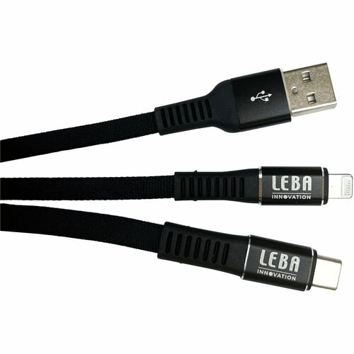 LEBA NoteCable 75 cm USB-C Datentransferkabel - Cable for Smartphone, Tablet, Notebook - 100 Gbit/s - Schwarz