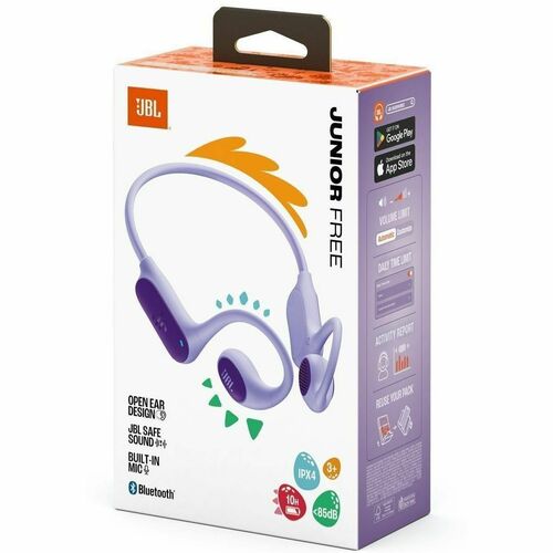 JBL Junior Free Wireless Open-Ear Kids Headphone - Stereo - Wireless - Bluetooth - 32 Ohm - 20 Hz to 20 kHz - Behind-the-n