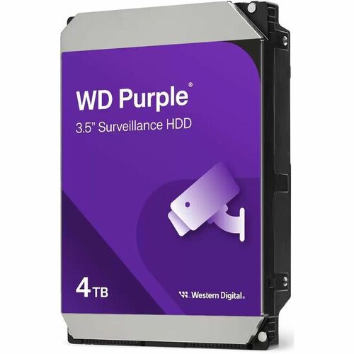 WD Purple WD44PURZ 4 TB Hard Drive - 3.5" Internal - SATA - Conventional Magnetic Recording (CMR) Method - Video Surveilla