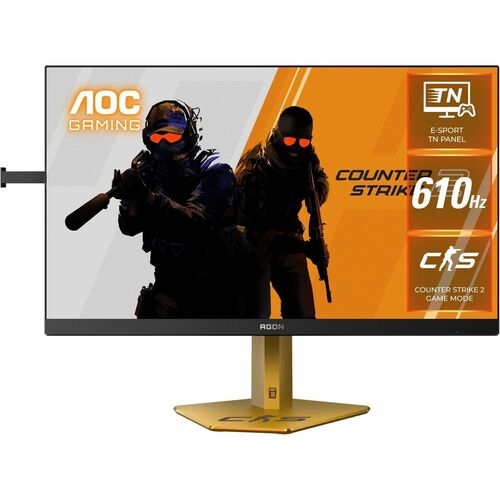AOC AGON CS24A/P 24" Class Full HD Gaming LCD Monitor - 16:9 - Black, Gold - 24.1" Viewable - Esports Twisted Nematic (E-T