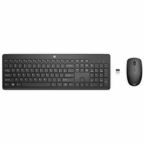 Clavier et souris HP 235 - USB Type A Piston plongeur Sans fil RF 2,40 GHz Clavier - USB Type A Sans fil RF Souris - 1600 