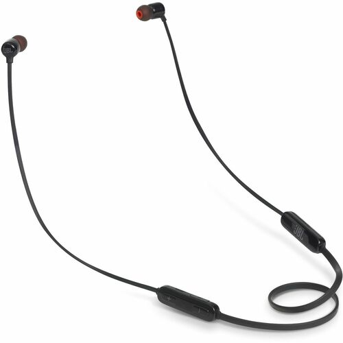 JBL T110BT Wireless Earbud, Behind-the-neck Stereo Earset - Black - Binaural - In-ear - Bluetooth - 16 Ohm - 20 Hz to 20 kHz
