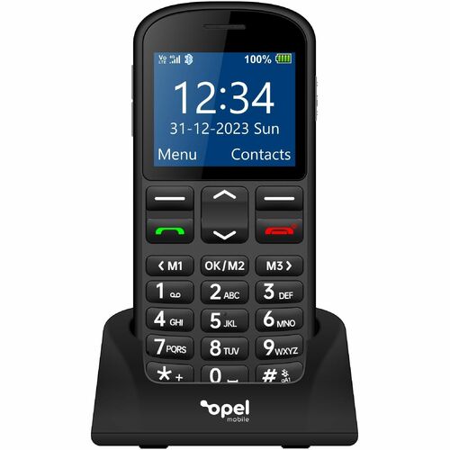 Opel Mobile BigButton M 128 MB Feature Phone - 2.2" QVGA 220 x 176 - 48 MB RAM - 4G - Black - Bar - Unlocked SIM-free - Re
