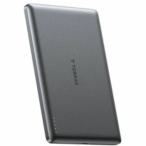 TORRAS MiniMag Stromspeicher - Grau - für MagSafe-fähiges Gerät, Smartphone, iPhone - Lithium-Polymer (Li-Polymer) - 5000 