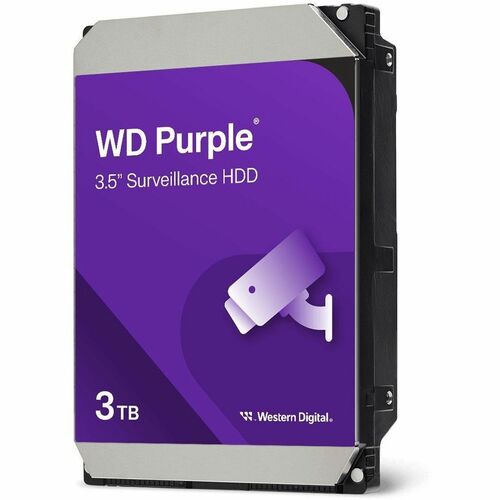 WD Purple WD34PURZ 3 TB Hard Drive - 3.5" Internal - SATA - Conventional Magnetic Recording (CMR) Method - Write Intensive