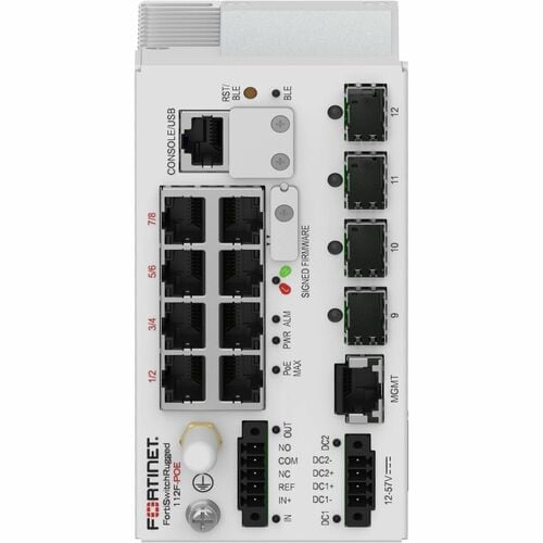 FortiSwitchRugged-112F-POE Layer 2 ruggedized FG switch controller compatible PoE switch with 8 x 1GE/100M/10M RJ45 PoE 80