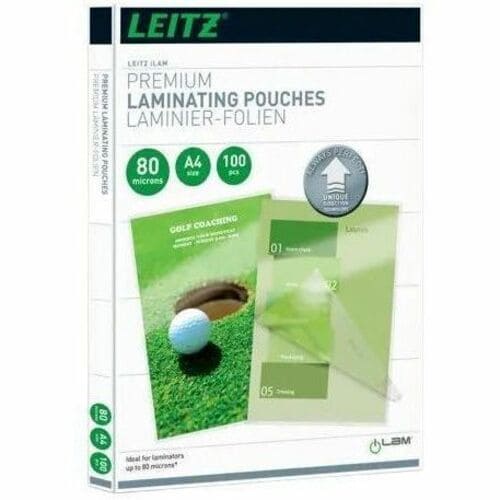 Leitz iLAM Laminating Pouch - Sheet Size Supported: A4 - Laminating Pouch/Sheet Size: 303 mm Width x 80 µm Thickness - Glo