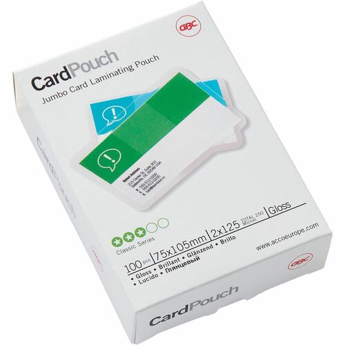 ACCO Card Laminating Pouch - 105 mm Width x 75 mm Length, Sheet Size Supported: Card - Laminating Pouch/Sheet Size: 125 µm