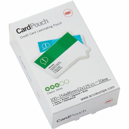ACCO Card Laminating Pouch - Sheet Size Supported: Card 54 mm Width x 86 mm Length - Laminating Pouch/Sheet Size: 125 µm T