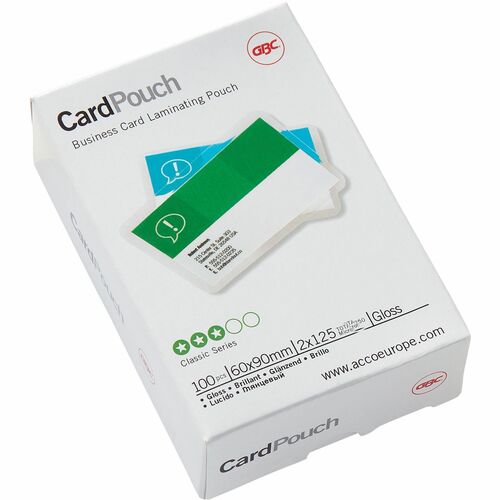 ACCO Card Laminating Pouch - Sheet Size Supported: Card 60 mm Width x 90 mm Length - Laminating Pouch/Sheet Size: 125 µm T