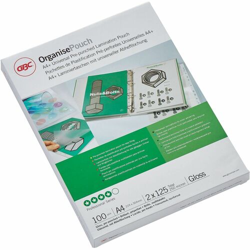 Organise - Sheet Size Supported: A4 229 mm Width x 303 mm Length - Laminating Pouch/Sheet Size: 125 µm Thickness - High Gl