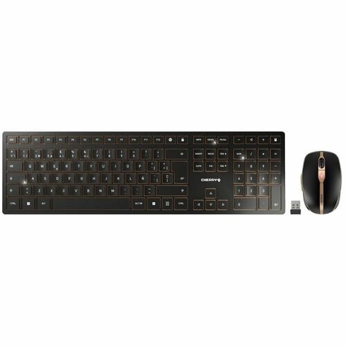 CHERRY DW 9100 SLIM Keyboard & Mouse - QWERTY - Spanish - USB 2.0 Type A Scissors Wireless Bluetooth/RF 4.2 2.40 GHz Keybo