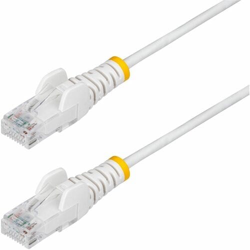 StarTech 25cm White Slim CAT6 Ethernet Cable, Snagless RJ45, UTP, LSZH, 28AWG Pure Bare Copper, Slim Network Patch Cord - 