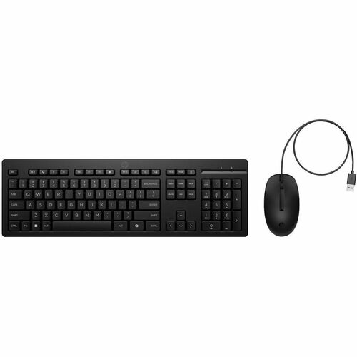 HP 225 G2 键盘鼠标 - 2 件 - A 型 USB 柱塞 电缆 键盘 - 键盘/键盘颜色: 黑 - A 型 USB 电缆 鼠标 - 1200 dpi - 3 按钮 - 滚轮 - 指点设备颜色: 黑 - CoPilot 热键 - 对称 