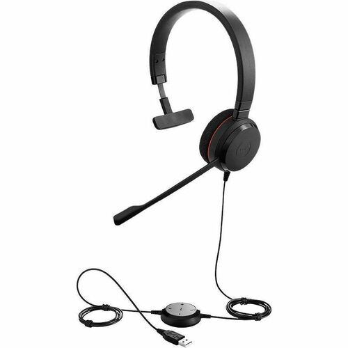 Jabra Evolve 20 有线 入耳式, 头戴式 Mono 耳机 - 黑 - Microsoft Teams认证 - 单声道 - 上耳式 - 32 欧姆 - 150 Hz 到 7 kHz - 120 cm 线缆 - 驻极体电容器 麦克风 