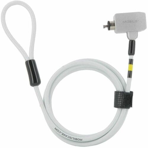 Câble de verrouillage MOBILIS Pour Ordinateur Portable - 180 cm (70,87") Câble - Fermeture à clé - Blanc - Acier - Pour Or