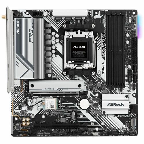 ASRock B650M Pro RS WiFi Gaming-Desktop-Motherboard - AMD B650 Chipsatz - Buchse AM5 - Micro ATX - Ryzen 9, Ryzen 7 Unters