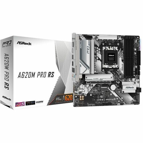 ASRock A620M Pro RS Gaming-Desktop-Motherboard - AMD A620 Chipsatz - Buchse AM5 - Micro ATX - Ryzen 7 Unterstützter Prozes