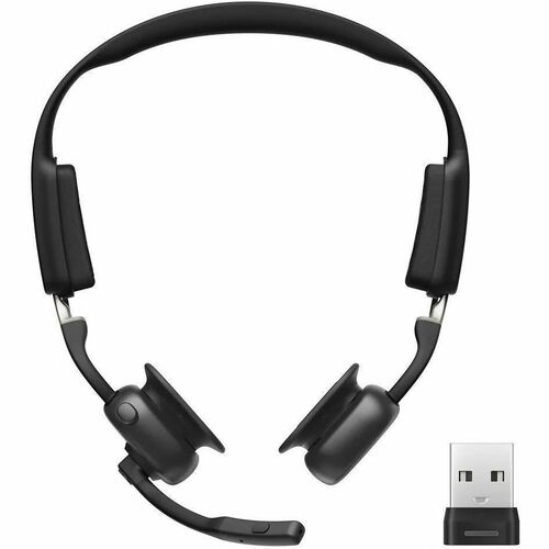 Shokz OpenMeet Wireless Open-ear, Over-the-head, On-ear, Over-the-ear Stereo Headset - Black - Binaural - Supra-aural - 29