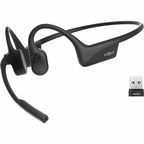 Shokz OpenComm2 UC Wireless Behind-the-neck, Earbud, Over-the-ear, Open-ear Stereo Earset - Black - Binaural - Open - 3000