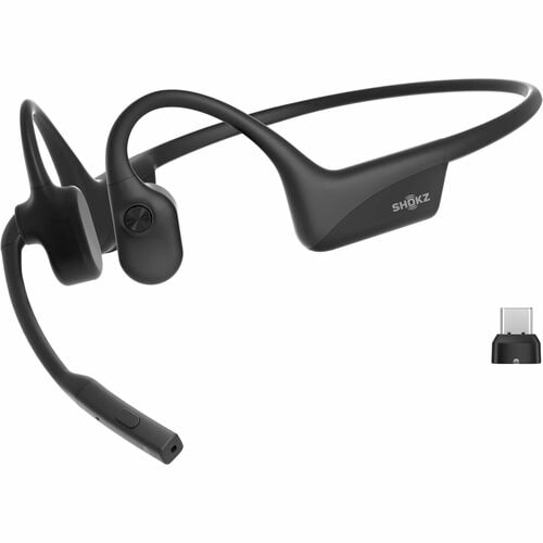 Shokz OpenComm2 UC Wireless Behind-the-neck, Earbud, Over-the-ear, Open-ear Stereo Earset - Black - Binaural - Open - 3000
