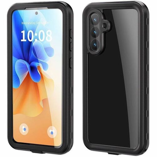 Strike Waterproof Case for Samsung Galaxy A56 (Black) - For Samsung Galaxy A56 Smartphone - Black, Clear - Water Proof, Dr