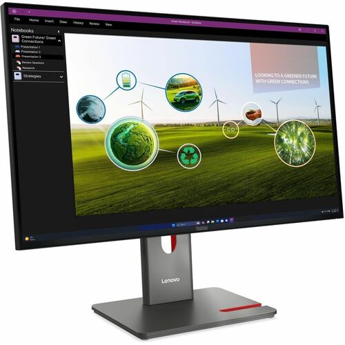 Lenovo ThinkVision P27Q-40 27" Class WQHD LED Monitor - 16:9 - Eclipse Black - 27" Viewable - In-plane Switching (IPS) Tec