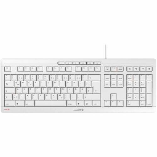 CHERRY STREAM JK-85 Keyboard - Full-size - Cable Connectivity - USB Type A Interface - Hungarian - QWERTZ Layout - White, 