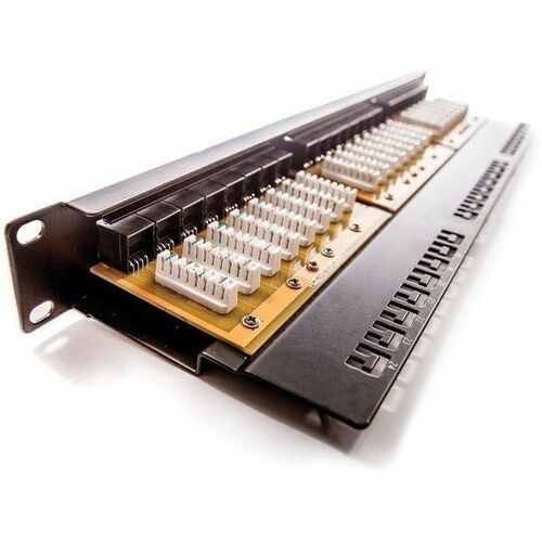 KELine 24 Port(s) Network Patch Panel - Category 6 - Twisted Pair - Black - 24 x RJ-45 - 1U High - Cabinet Mountable