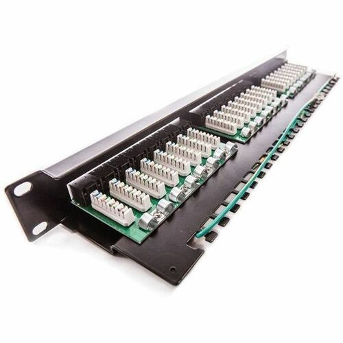 KELine 24 Port(s) Network Patch Panel - Category 5e - Twisted Pair - Black - 24 x RJ-45 - 1U High - Cabinet Mountable