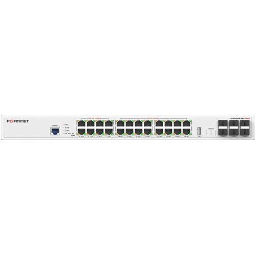 Fortinet FortiSwitch FS-124G-FPOE Ethernet Switch - 24 Ports - Manageable - Gigabit Ethernet, 2.5 Gigabit Ethernet, 10 Gig