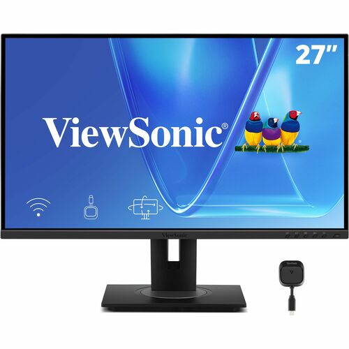 ViewSonic VG2748N 27 Inch 1080p IPS Ergonomic Wireless Casting Monitor with Built-In Wi-Fi, AirPlay, Miracast, USB-C, HDMI