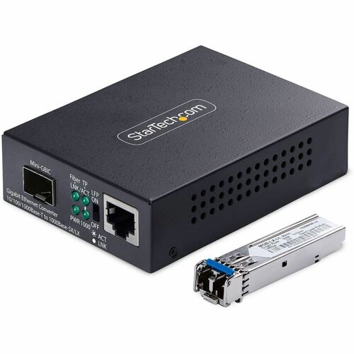 StarTech.com Transceiver/Media Converter - TAA Compliant - 2 Port(s) - 1 x Network (RJ-45) - Duplex LC Port - Twisted Pair