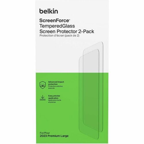 Belkin ScreenForce OVA143ZZ 9H Tempered Glass Screen Protector for iPhone 15, iPhone 14 Pro - 2 Pack - For OLED iPhone 15,