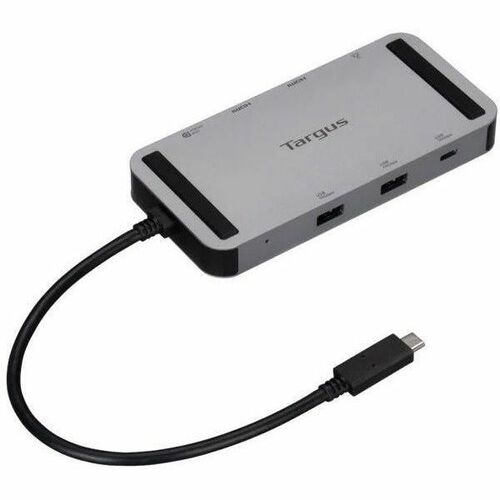 Targus 8 Port(s) USB4 Docking Station for Notebook, Monitor - Charging Capability - Silver - Portable - 2 Displays Support